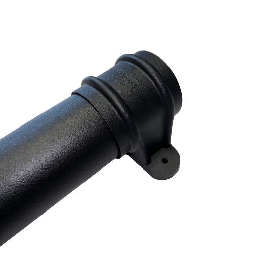 FloPlast Cast Iron Effect Round Downpipe Socketed With Ears - 68mm x 2.5mtr