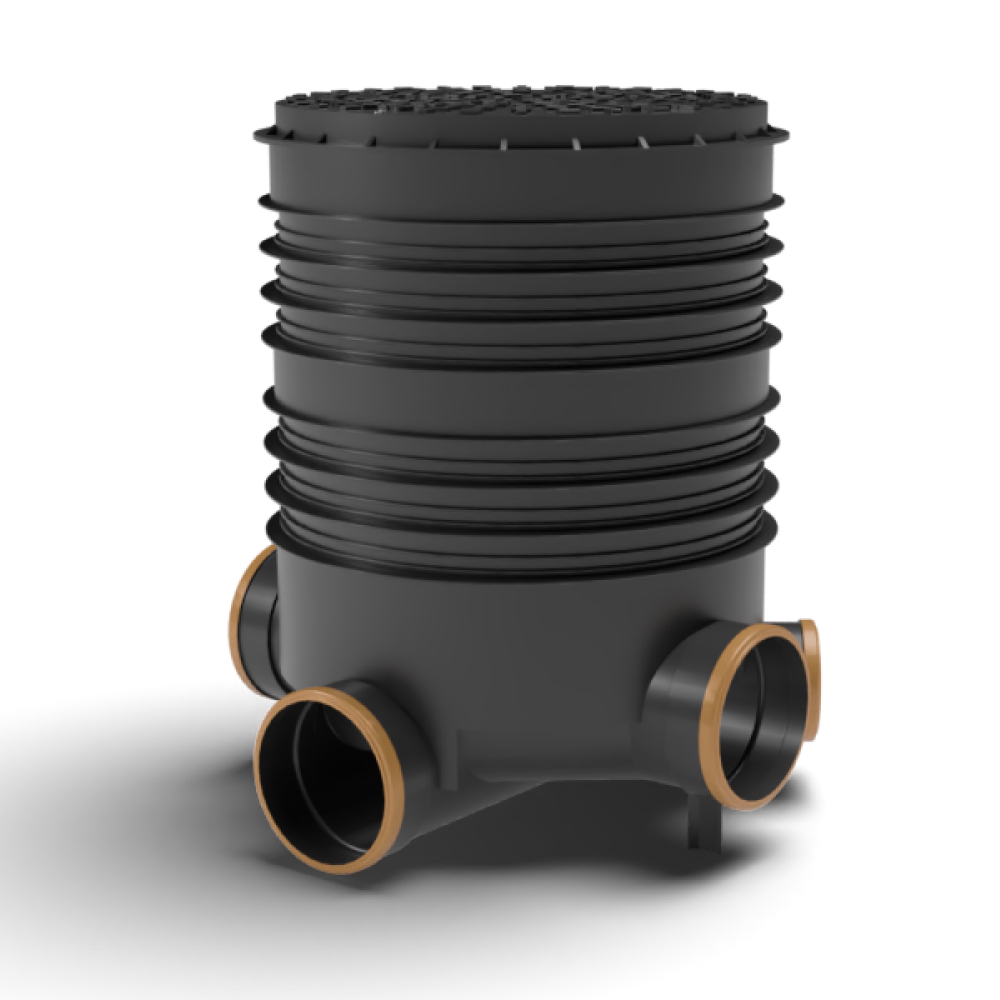 FloPlast Inspection Chamber Set with Polypropylene Cover - 450mm Diameter For 160mm Drainage