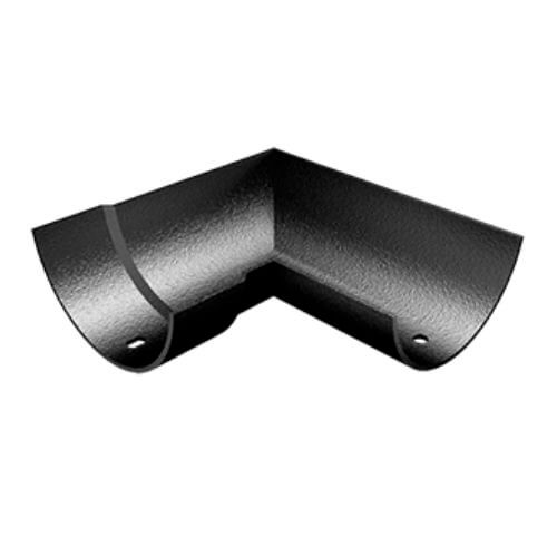 Cast Aluminium Half Round Gutter Internal Angle - 90 Degree x 125mm Black (9005 Leatherette)