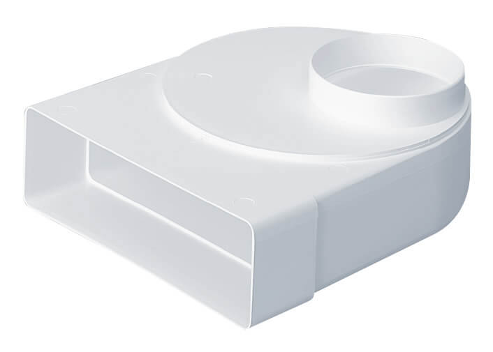 Monsoon Rectangular Ventilation Duct Elbow with 150mm Rotation Spigot - 220mm x 90mm