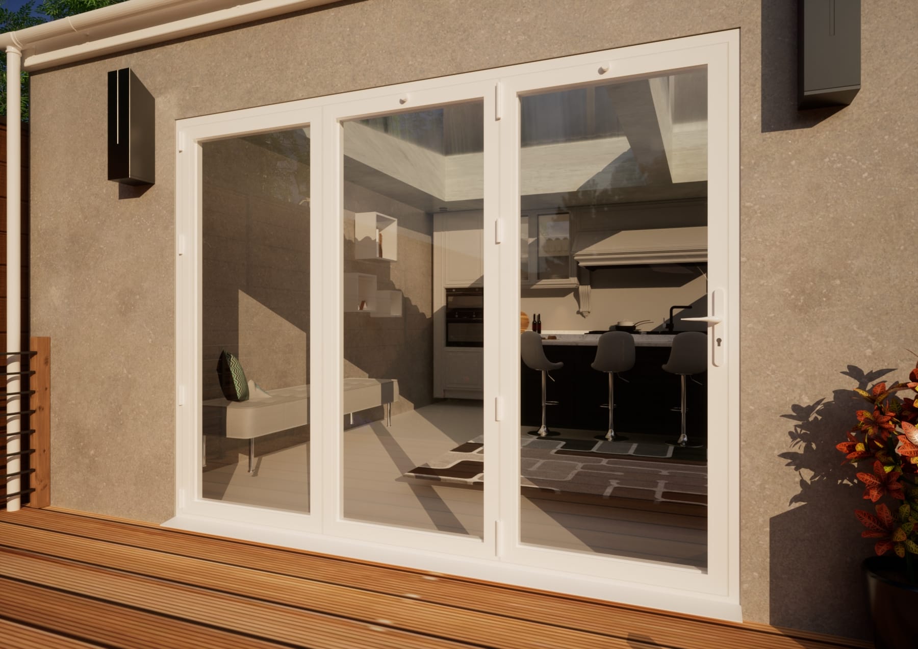 Aluminium Bifold Door - 2700mm White - 3 Left