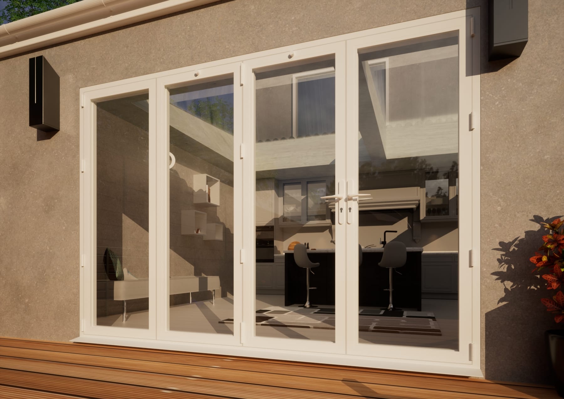 Aluminium Bifold Door - 3000mm White - 3 Left 1 Right