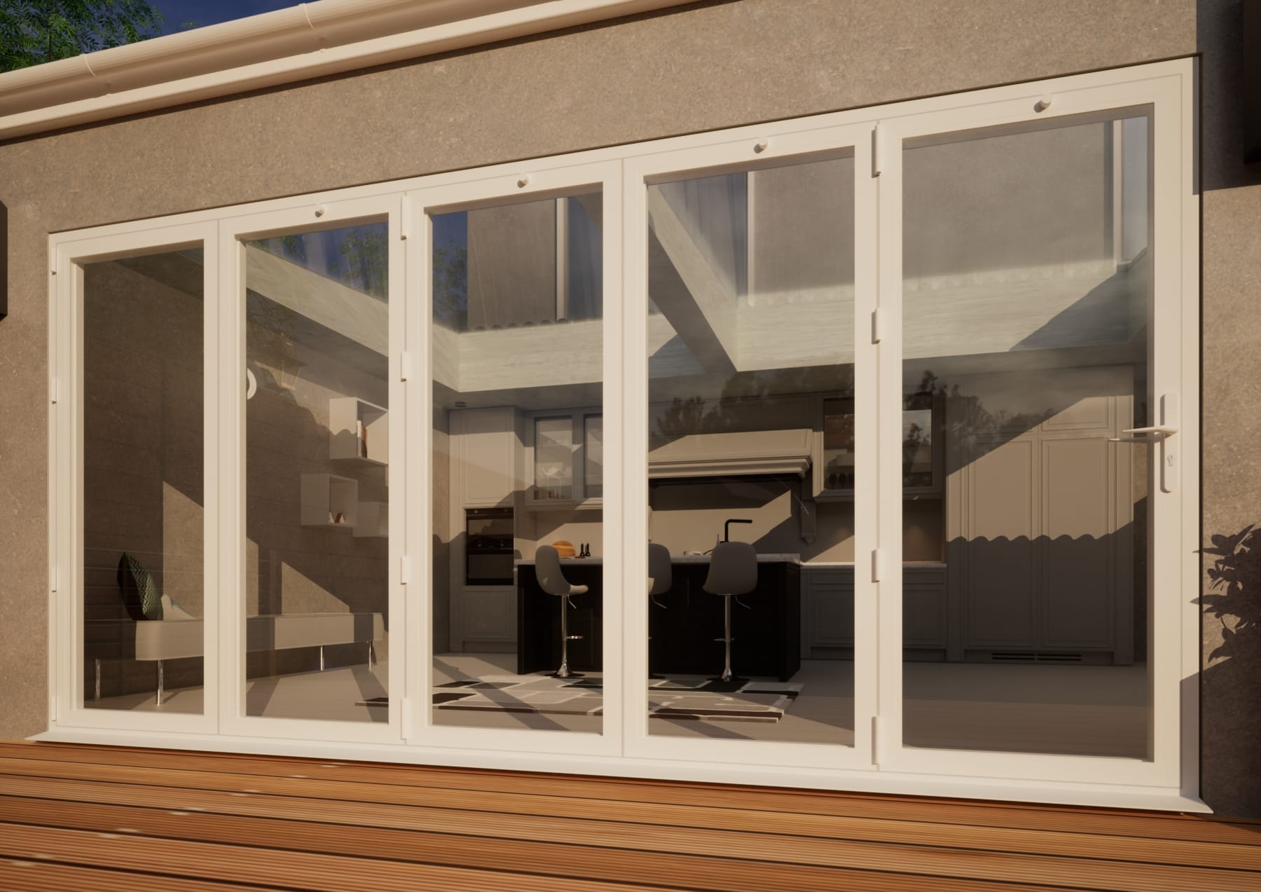 Aluminium Bifold Door - 4200mm White - 5 Left