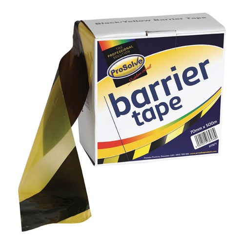 ProSolve Barrier Tape - 70mm x 500m Black/Yellow