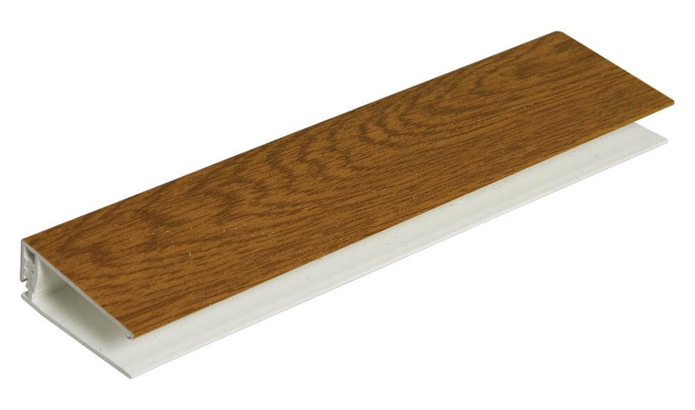 FloPlast Shiplap Cladding Two Part Top Edge Trim - 5mtr Golden Oak