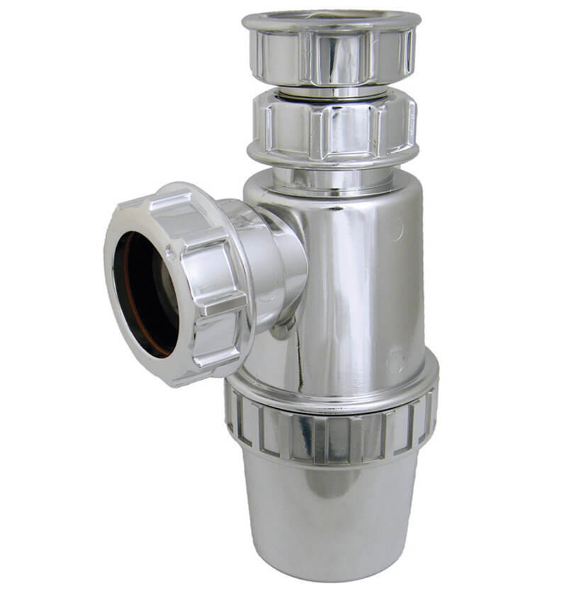 FloPlast Bottle Trap Chrome Plated ABS Telescopic - 76mm Seal x 32mm Chrome
