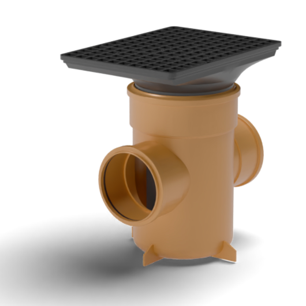 FloPlast Drainage Back Inlet Bottle Gully Rectangular Grid - 110mm