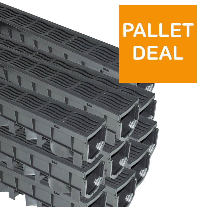 FloPlast Channel Drainage Grate PVC Class A15 - 1mtr - Pallet (80m)