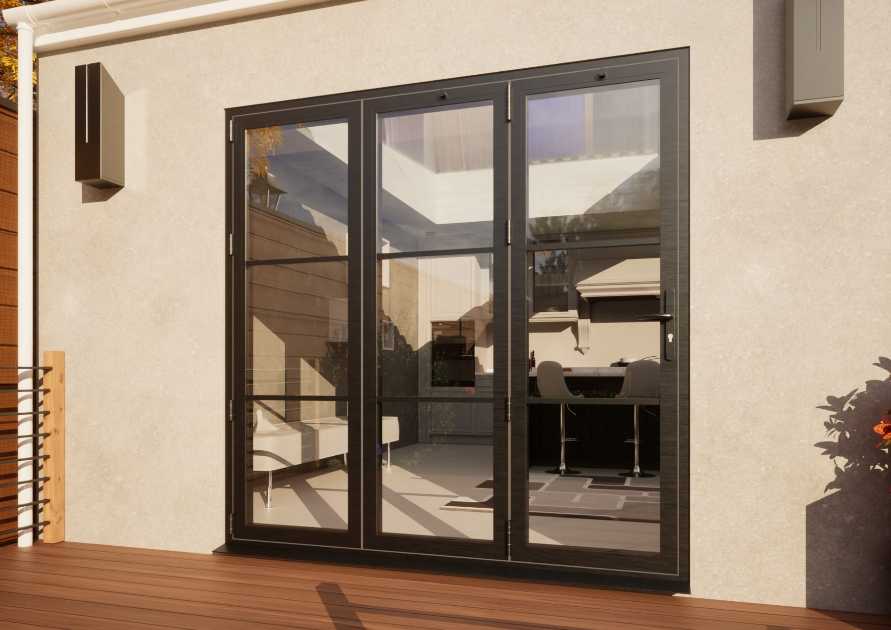 Sheerline Grey Heritage Aluminium Bifold Door Part Q Compliant - 2100Mm - 3 Left