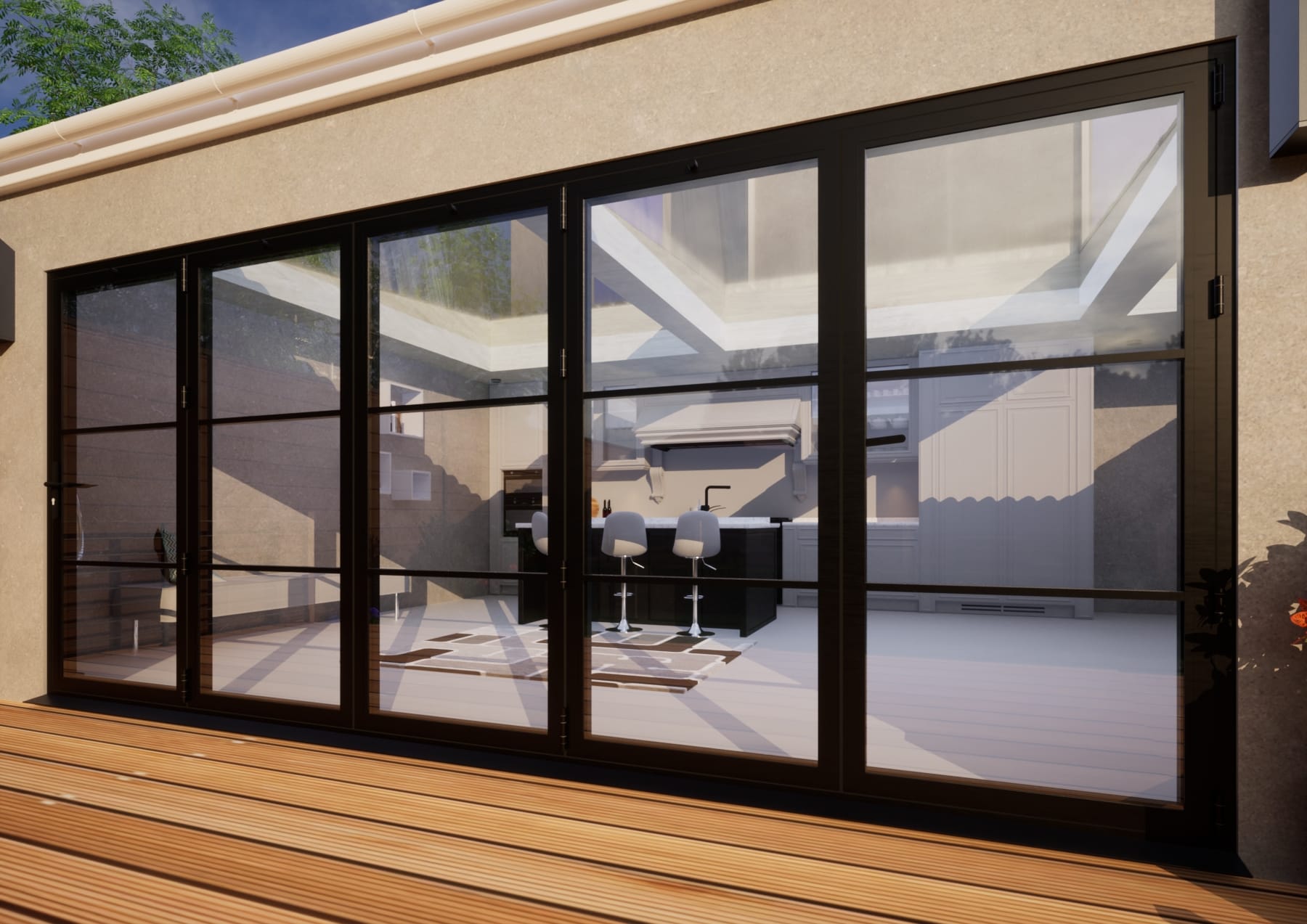 Sheerline Black Heritage Aluminium Bifold Door Part Q Compliant - 4800Mm - 5 Right