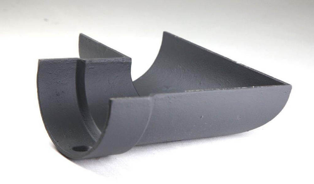 Cast Iron Deep Half Round Gutter Left Hand Angle - 90 Degree x 100mm Primed