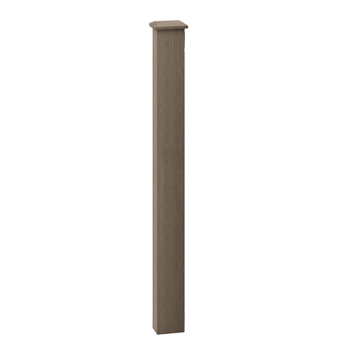 Composite Balustrade Frame Mount Newel andamp; Cap Kit - 1100mm Walnut