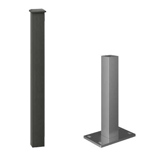 Composite Balustrade Surface Mount Newel andamp; Cap Kit - 1150mm Charcoal