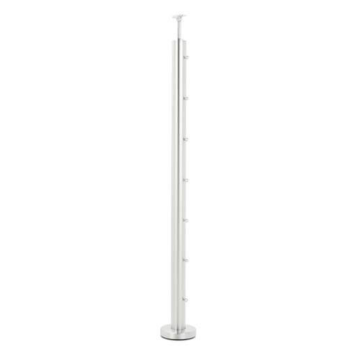 Stainless Steel Balustrade Corner Post Fully Assembled with Eye Bolts - 972mm Height x 48.3mm Diameter