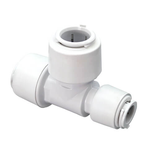 FloPlast Flofit+ Push Fit Reducing Tee - 22mm x 15mm x 22mm - Pack of 5