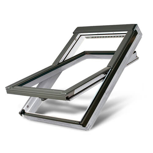 Acrylic Coated Centre Pivot Roof Window - 780mm x 1400mm Triple Glazed White