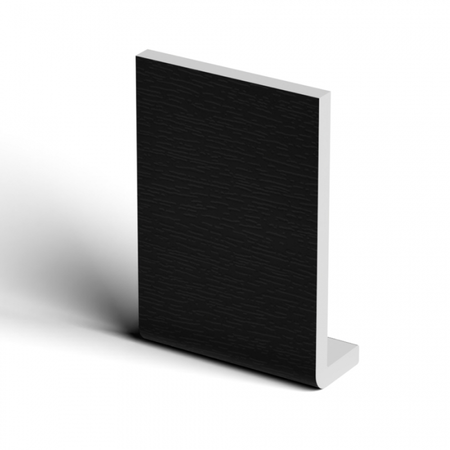 Freefoam Black 150Mm Ash Woodgrain Fascia Capping Board - 10Mm X 5Mtr