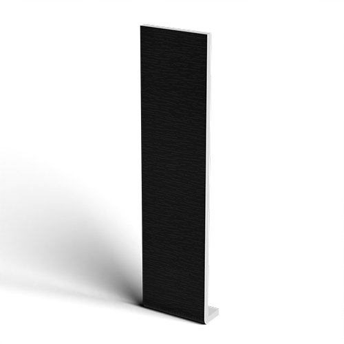 Freefoam Black 400Mm Ash Woodgrain Fascia Capping Box End Board - 10Mm X 1.25Mtr
