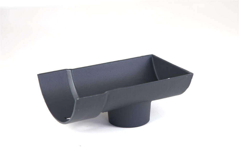 Cast Iron Half Round Gutter Stopend Outlet - 115mm for 65mm Downpipe Primed