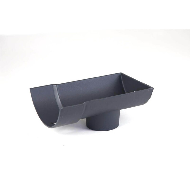 Cast Iron Half Round Gutter Stopend Outlet - 125mm for 65mm Downpipe Primed