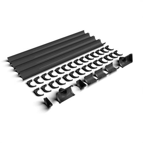 FloPlast 16mtr 170mm Industrial/Xtraflo Gutter Kit - Stopend Outlet - Black