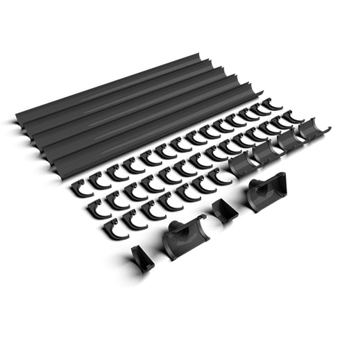 FloPlast 20mtr 170mm Industrial/Xtraflo Gutter Kit - Stopend Outlet - Black