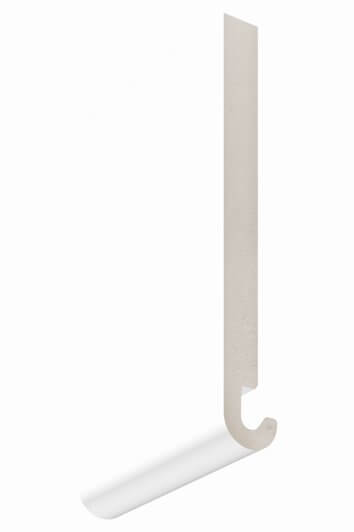 Bullnose Fascia Box End Double Edged - 405mm x 16mm x 1.25mtr White