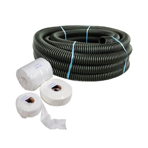 Perforated Land Drain and Filter Sleeve Kit - 60mm (O.D.) x 25mtr Coil