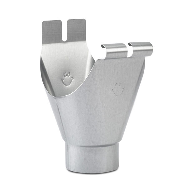 Steel Gutter Running Outlet - 120mm Galvanised