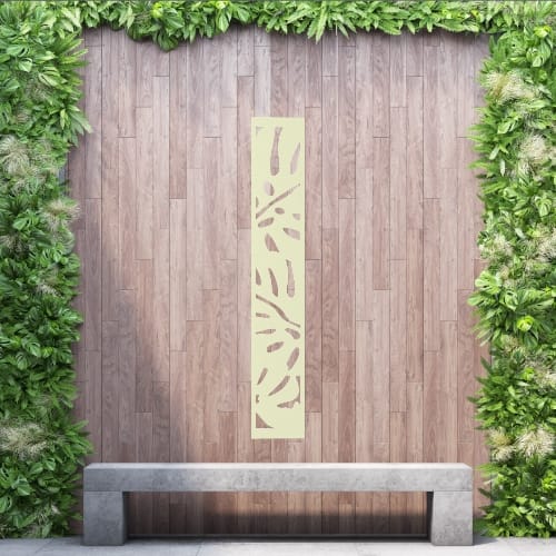 Aluminium Privacy Screen Monstera - Wall Mounted - 1800mm x 300mm Cream