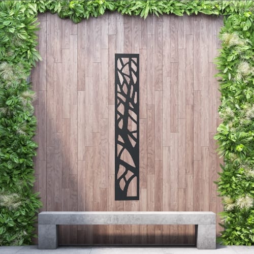 Aluminium Privacy Screen Woodland - Wall Mounted - 1800mm x 300mm Black