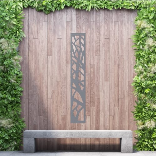Aluminium Privacy Screen Woodland - Free Standing - 1800mm x 300mm Grey