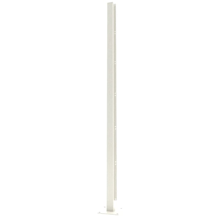 Aluminium Single Post With Base For Privacy Screen - 600mm x 60mm x 60mm Cream