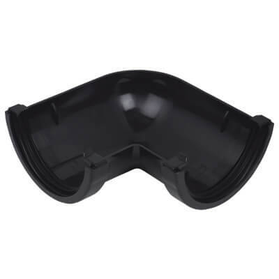FloPlast Half Round Gutter Angle - 90 Degree x 112mm Black