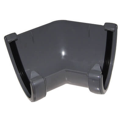 FloPlast Deepflow/ Hi-Cap Gutter Angle - 135 Degree x 115mm x 75mm Grey