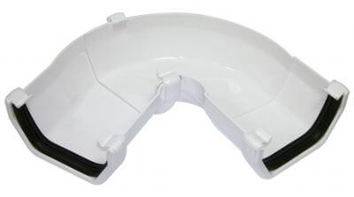 Floplast White Square Gutter Adjustable Angle - 50 To 156 Degree X 114Mm