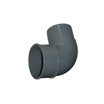 Floplast Grey Round Downpipe Bend - 92.5 Degree X 68Mm