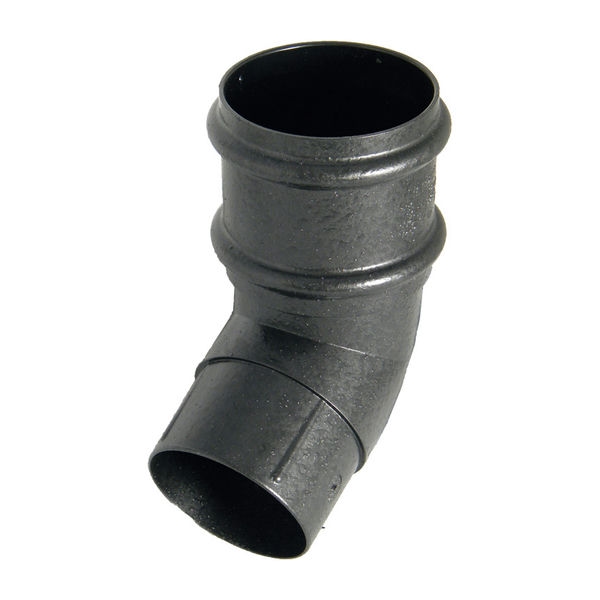 FloPlast Cast Iron Effect Round Downpipe Offset Bend - 112.5 Degree x 68mm
