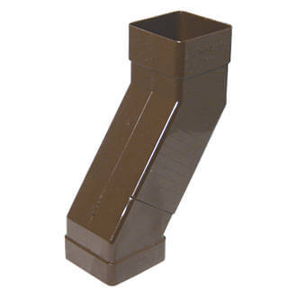 FloPlast Square Downpipe Adjustable Offset Bend - 65mm Brown