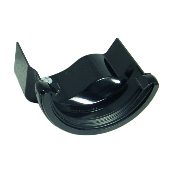 FloPlast PVC Half Round to Cast Iron Ogee Right Hand Gutter Adaptor - Cast Iron Effect