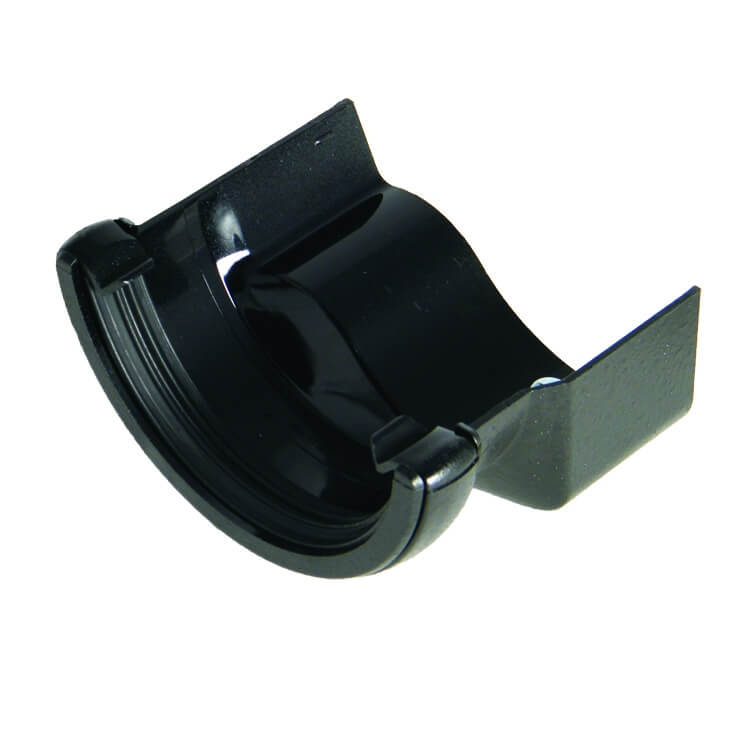 Floplast Black Pvc Half Round To Cast Iron Ogee Left Hand Gutter Adaptor