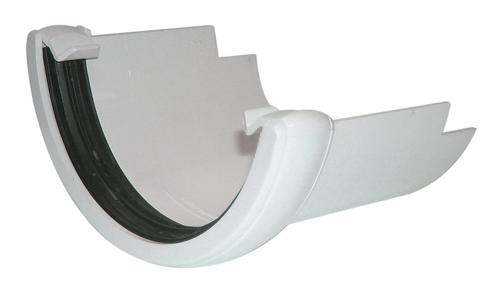 FloPlast PVC Half Round to Cast Iron Half Round Gutter Adaptor - White
