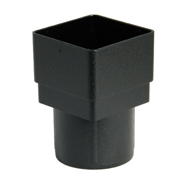 FloPlast Cast Iron Effect Square to Round Downpipe Adaptor