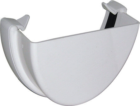 FloPlast Deepflow/ Hi-Cap Gutter External Stopend - 115mm x 75mm White