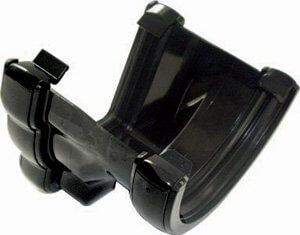 FloPlast PVC Half Round to PVC Ogee Right Hand Gutter Adaptor - Black