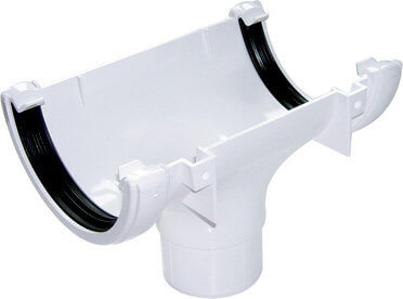 FloPlast Half Round Gutter Running Outlet - 112mm White