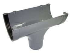 FloPlast Deepflow/ Hi-Cap Gutter Running Outlet - 115mm x 75mm Grey