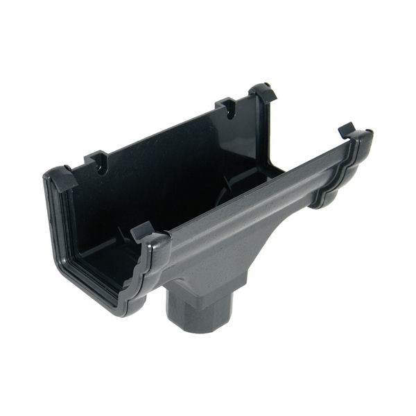 FloPlast Cast Iron Effect Ogee Gutter Universal Running Outlet - 110mm x 80mm