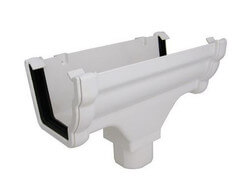 FloPlast Ogee Gutter Running Outlet - 110mm x 80mm White