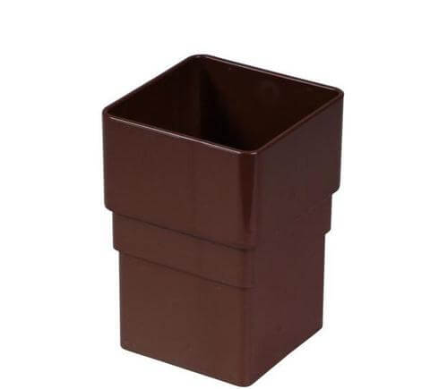 FloPlast Square Downpipe Socket - 65mm Brown
